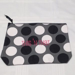 thirty-one Big Dots Embroidered Cosmetic Bag  NWOT